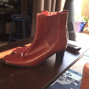 Rust color leather boots
